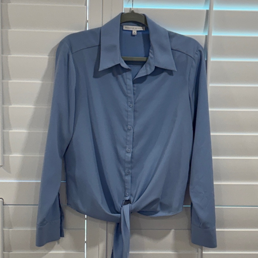 Preston & York Sky Blue Button-Down Blouse